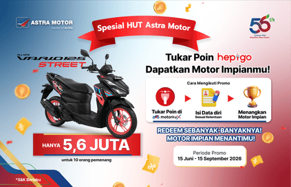 Promo HUT 56 - Vario 125 Street 5,6 Juta